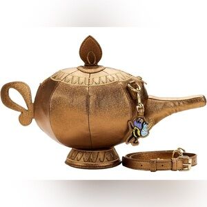 NWT Loungefly Disney Stitch Shoppe Aladdin Genie Lamp Crossbody Purse Gold